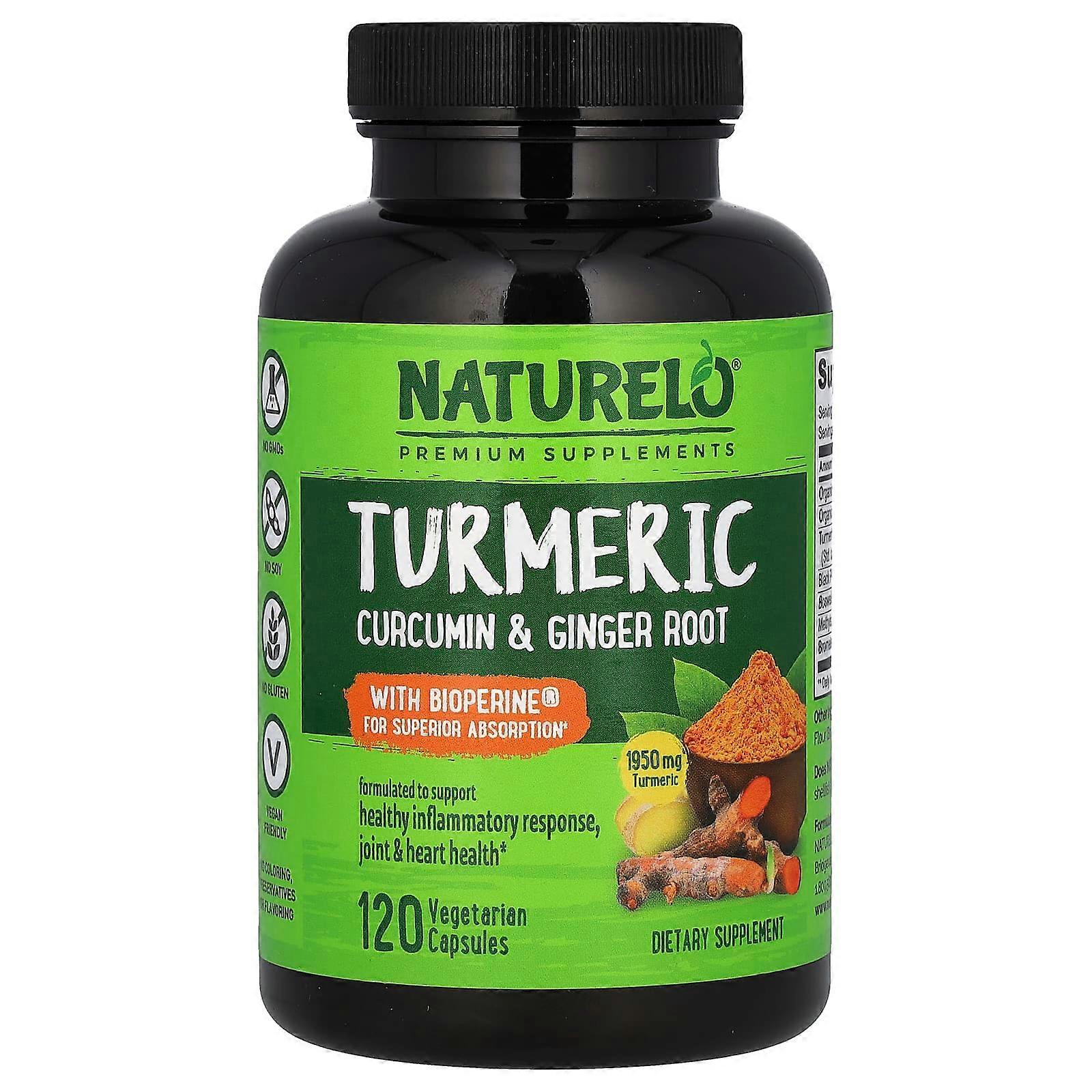 Turmeric Curcumin & Ginger Root With BioperineÃÂÃÂ¬ÃÂÃÂ, 120 Vegetarian Capsules