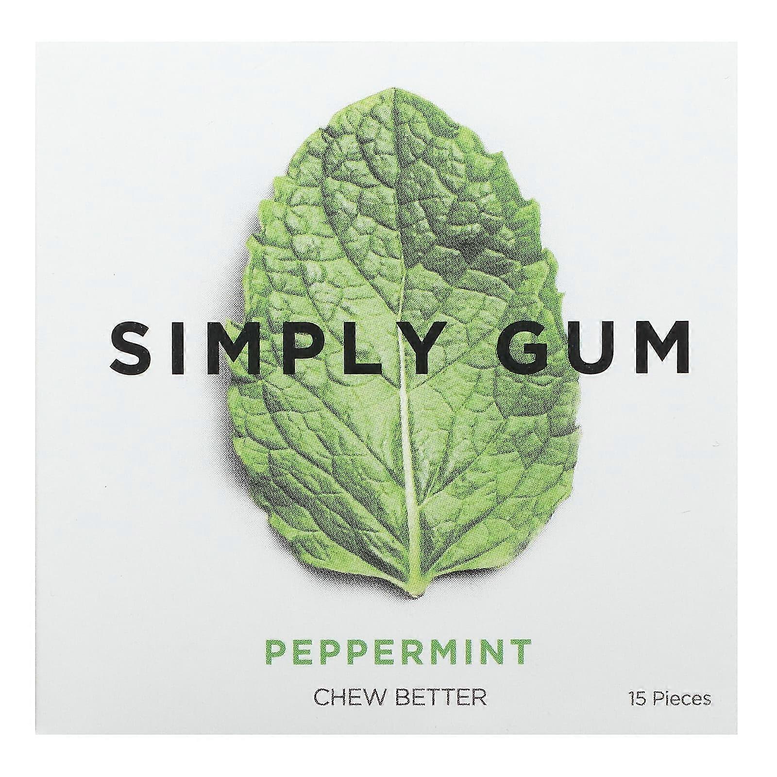 Chewing Gum, Peppermint, 15 Pieces