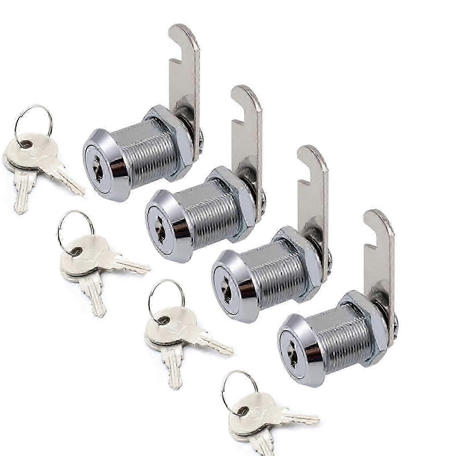 4 Pack Cabinet Locks with Iron Keys Cam Cylinder Lock Secure Drawer Mailbox Padlock File Storage Locks Hardware 1Pcs(25mm Different Key) 2025