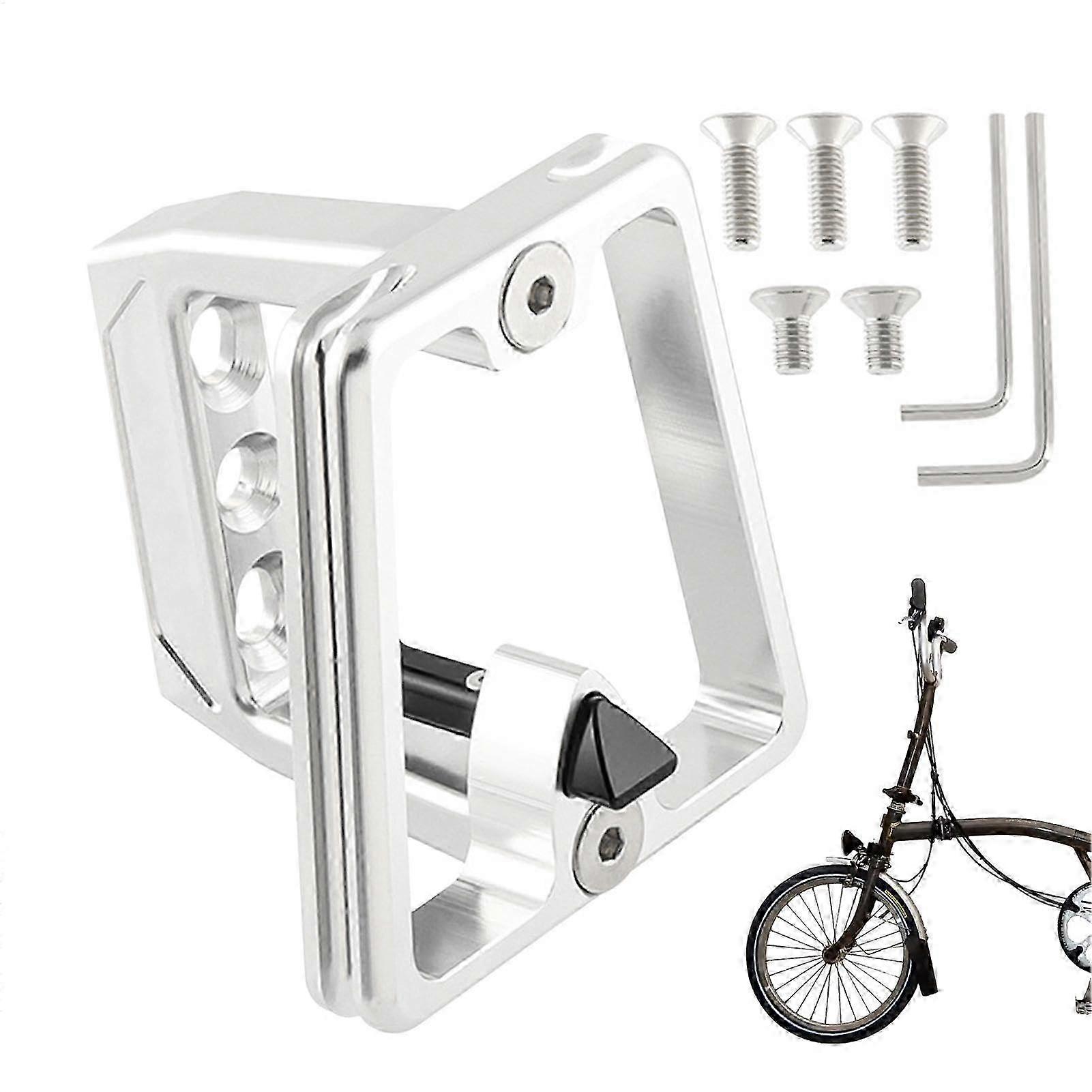 2025 Foldable bicycle bag bracket made of aluminum alloy with nonslip bag  Antifall case stand  convenient front carrier  luggage stand, silver