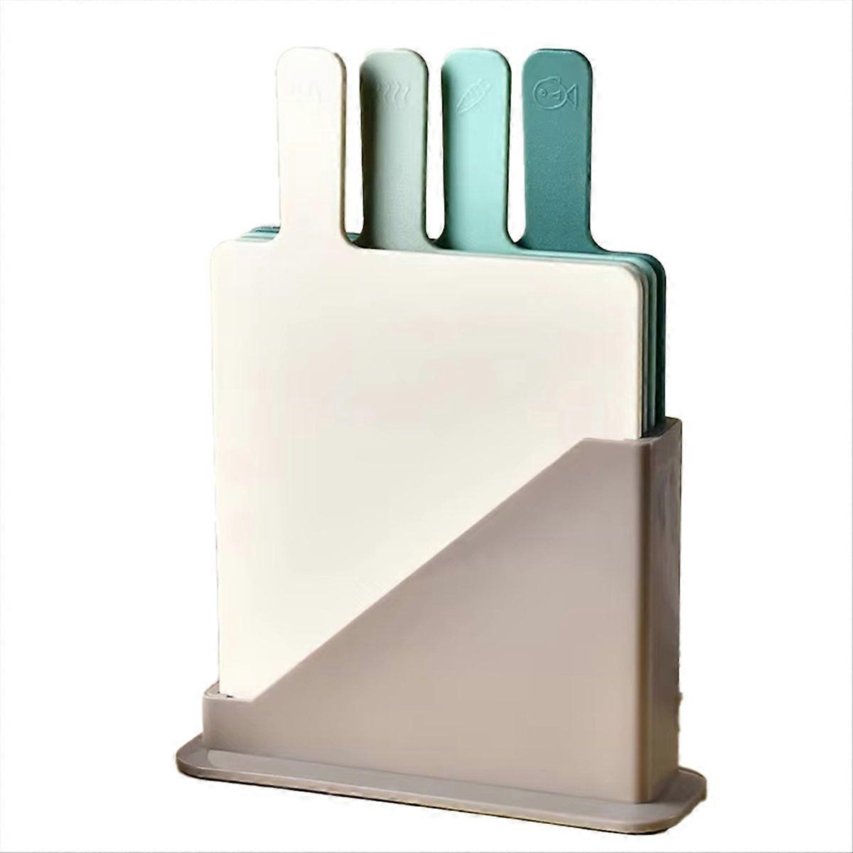 4PCS Kitchen Sorting Cutting Board with Drain Storage Rack