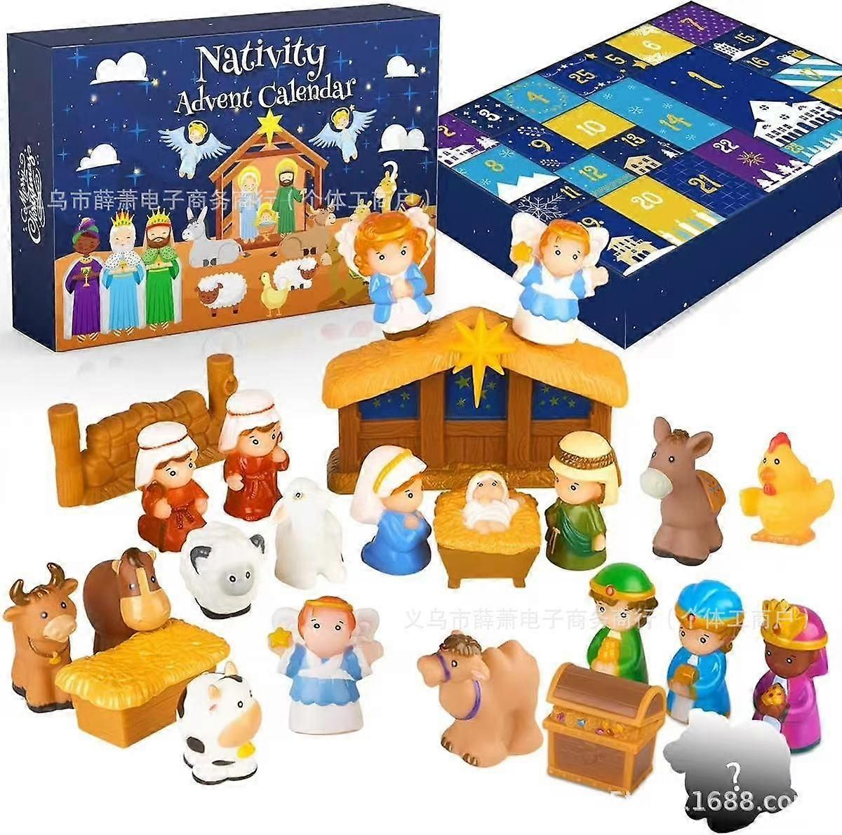 Nativity Advent Calendar 2025 for Kids - 24 Days of Nativity Set for Kids
