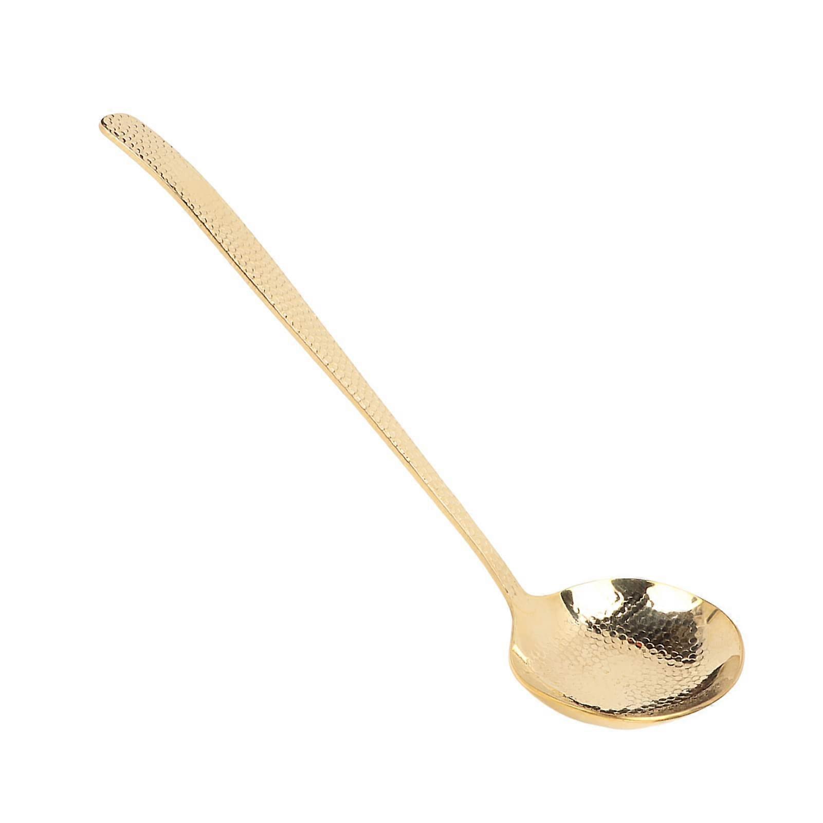 Brass Soup Ladle Full Brass Construction With Hammered Texture Durable Serving Spoon For Soups Stews Sauces (Type 1)
