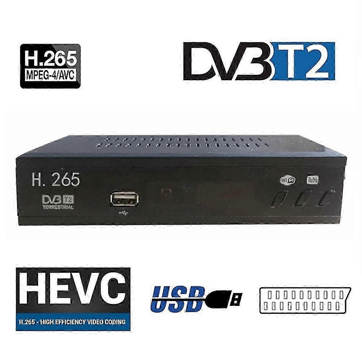 HD Decoder for DVB-T2 HEVC 265 Digital TV Tuner with USB EU Plug