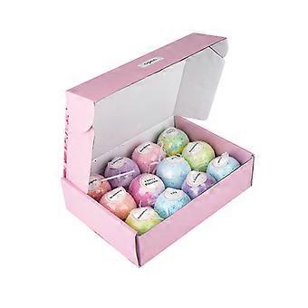 60g*12 pink box bath salt balls, 12-pack of bath salt balls, gift box of bubble balls, fried salt foot bath pills