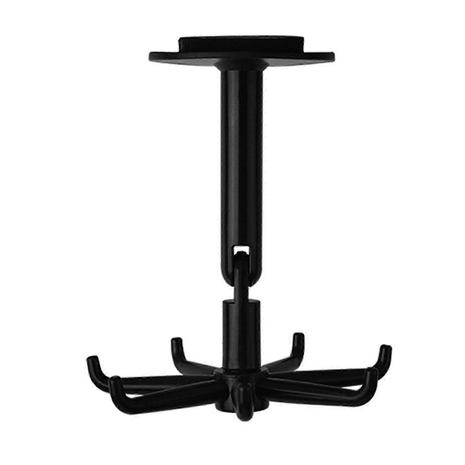 Multifunctional Explosions Hooks Rotatable Plastic Swivel Coat Hanging Hook with 7 Arms Hanger for Towels and Keys Black