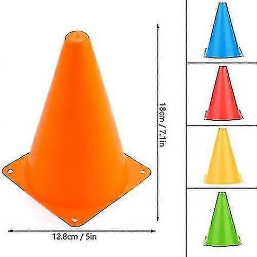 Cones de tráfego de 7 polegadas de esporte plástico- conjunto de 10, 5 cores