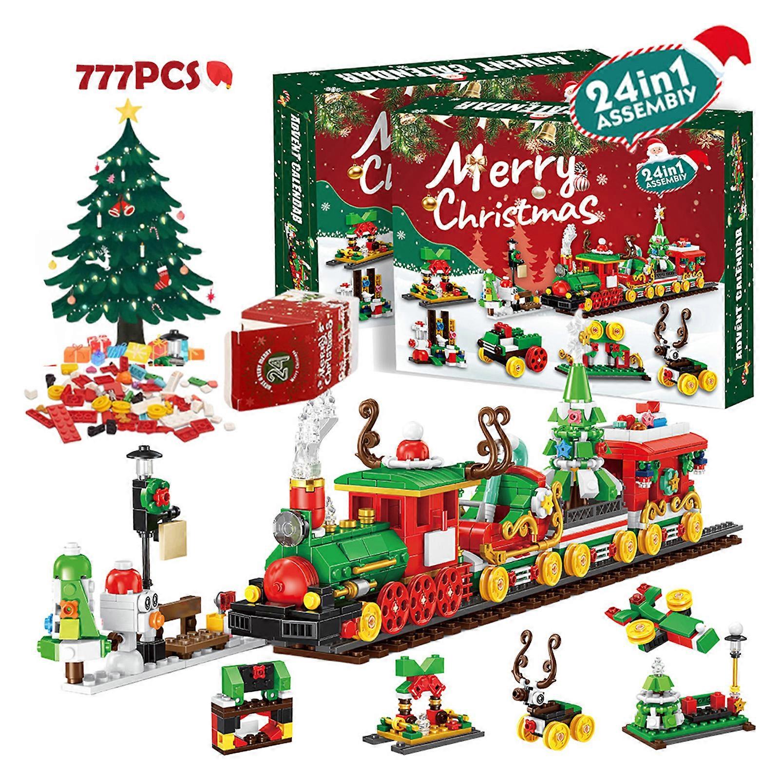 24 Days Advent Calendar 2025 Christmas Tree Building Blocks Set ,Christmas Countdown Calendar Christmas Tree Building Blocks Xmas Gifts Toy