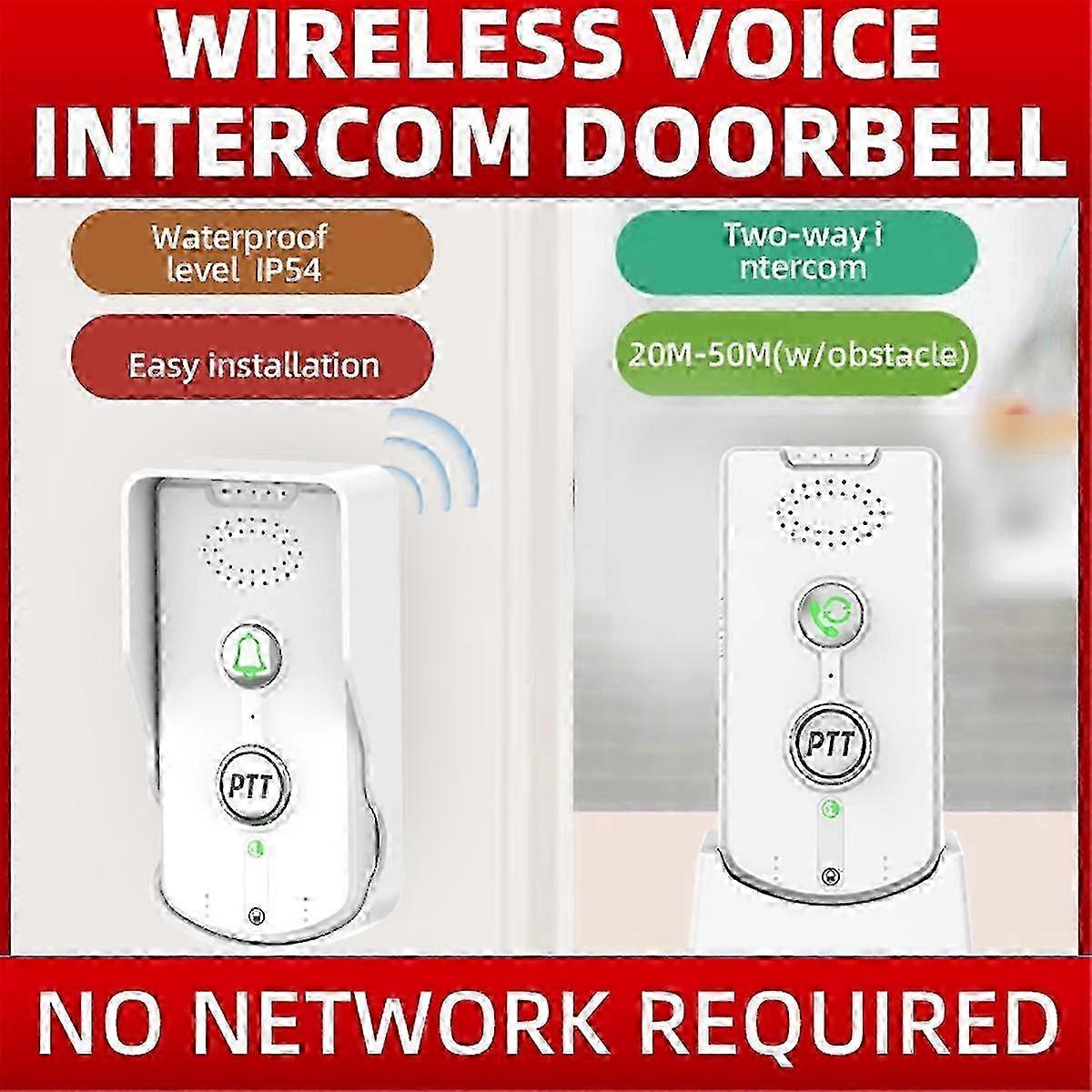 1000M Wireless Audio Door Intercom White
