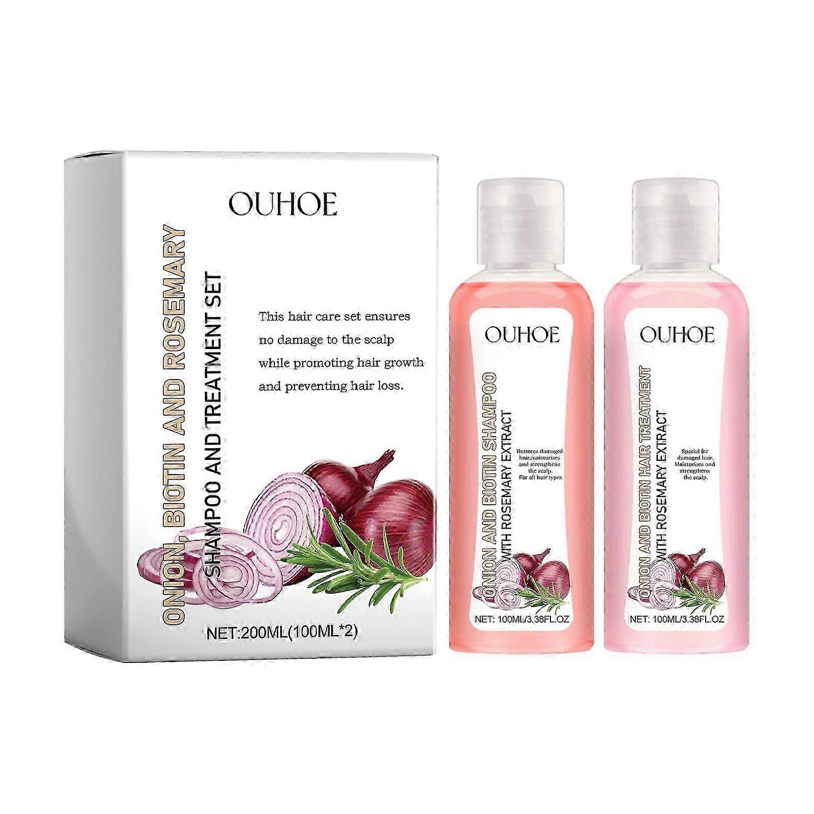 Cibule, biotin a rozmarýn šampon a ošetřující sada, vyživují vlasové kořínky Skalp Husté vlasy lesk husté vlasy