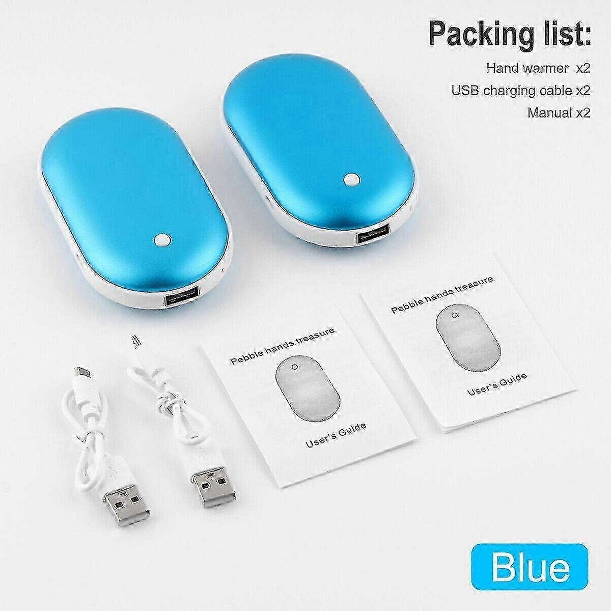 2er-Pack Wiederaufladbare Handwärmer USB-Powerbank Elektrische Taschenheizung Wärmer
