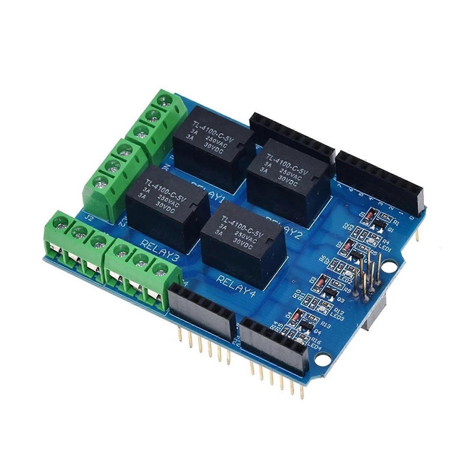 4 Channel Relays Module DC5V Operated With Screw Terminals And Isolation Protections For Device Control Multicolor