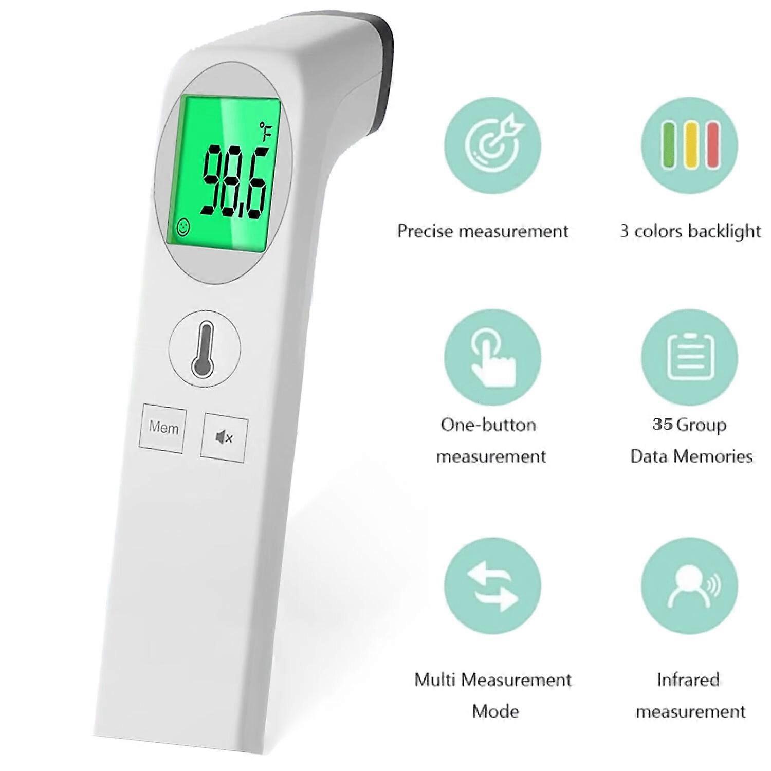 Digital Non-Contact Infrared Forehead Thermometer, White