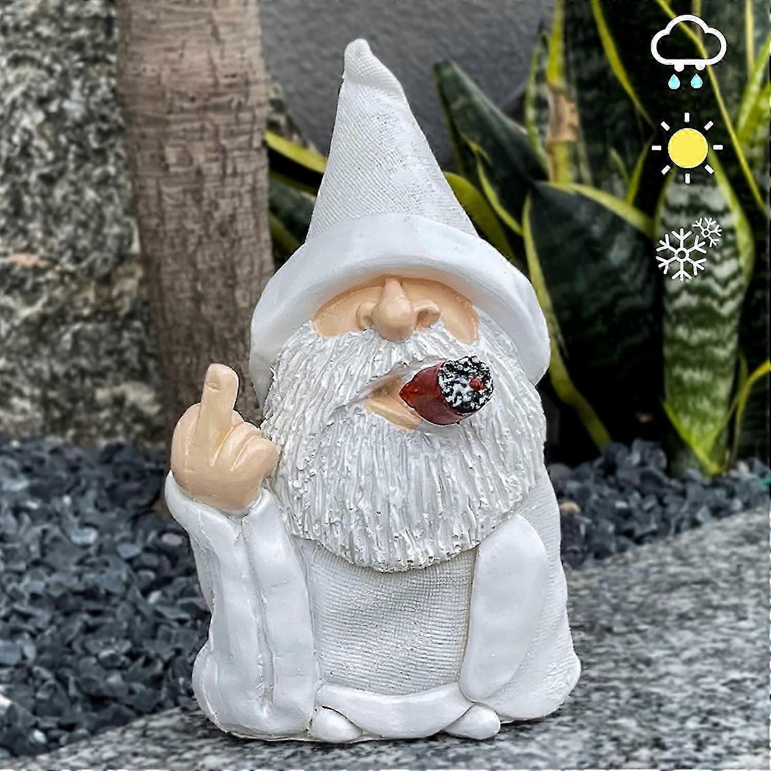 Funny Garden Gnome Statue,Middle Finger
