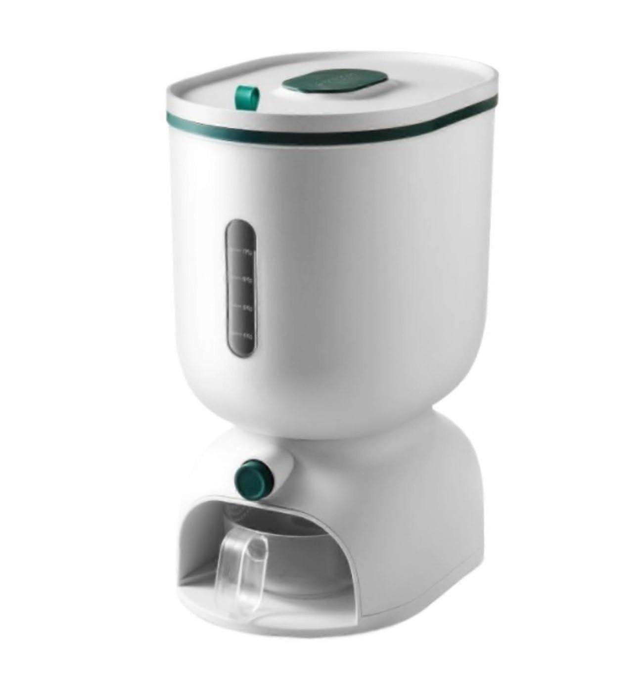 Breakfast Cereal Dispenser Rice Dispenser 40x31x21 Cm Green Visualized Press Type Rice Storage Container