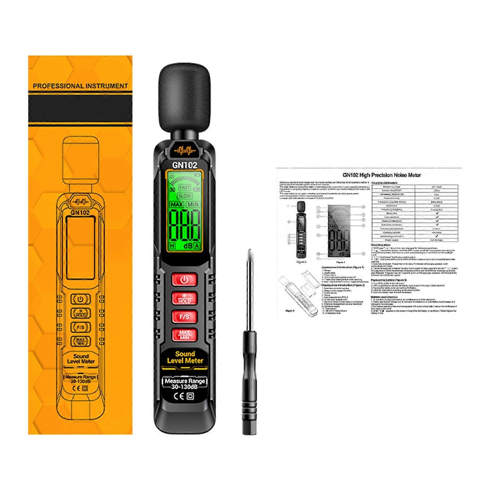 Handheld Decibel Meter High Precisions Sensors Large Screen Display for Measuring Environmental Noise Levels with Ease Multicolor