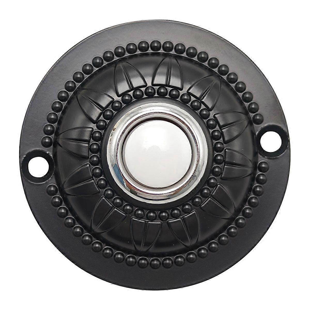 Metal Doorbell Push Button, Black Wired Lighted Up LED Doorbell Button for Home Universal Garage Doo