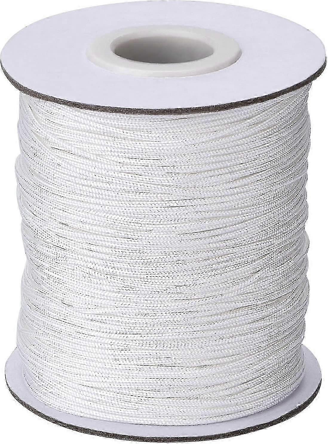 1.4mm الأبيض مضفر رفع الظل الحبل سحب الحبل للستائر الألومنيوم أعمى الظل ، مصنع البستنة والحرف ، 100 ياردة / لفة