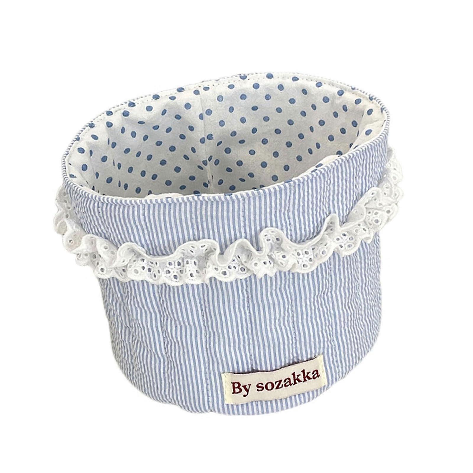 Fabric Desktop Storage Basket for Office Desk Organization and Home Workspace Decor