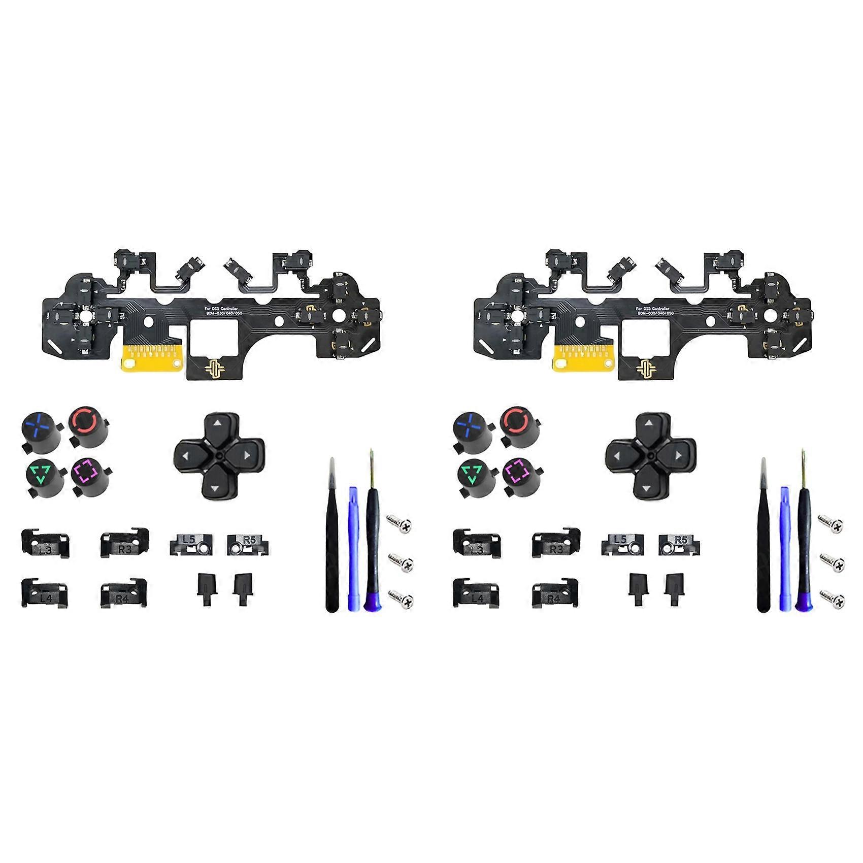 2X Ergonomic Micro-Switch Tactile Clicky Hair Trigger Kit for PS5 Controller BDM-030/040/050 12Key A