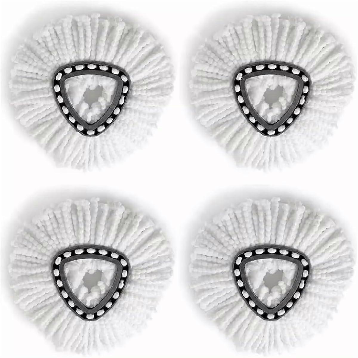 4 Pack Microfiber Mop Head Refill Compatible with Spin Mop for Wet Floor Cleaning