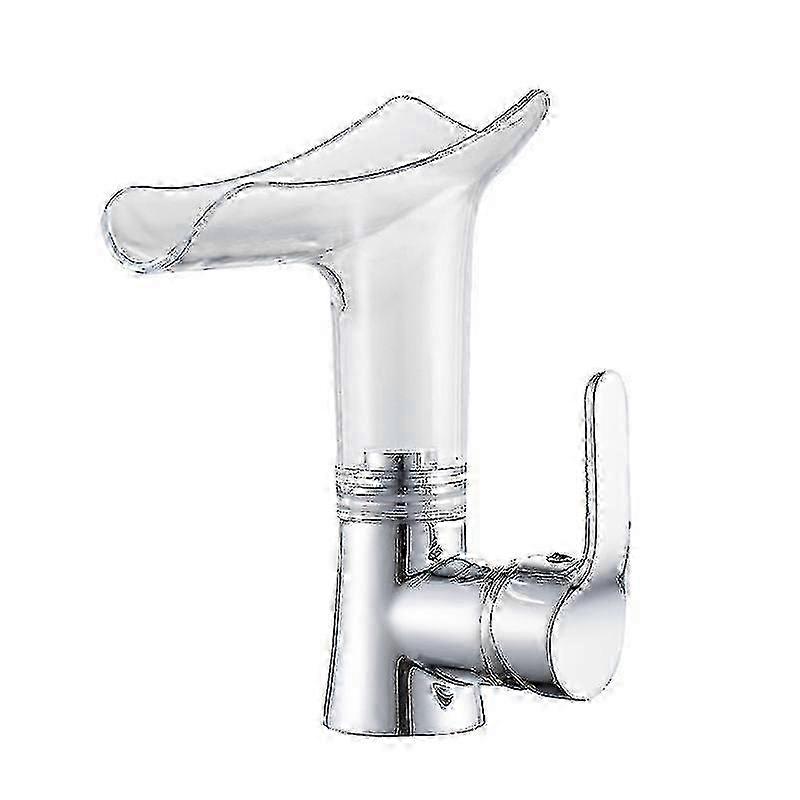 Rubinetto in rame per mobile da bagno - Design a cascata, acqua calda e fredda (lavabo da appoggio)