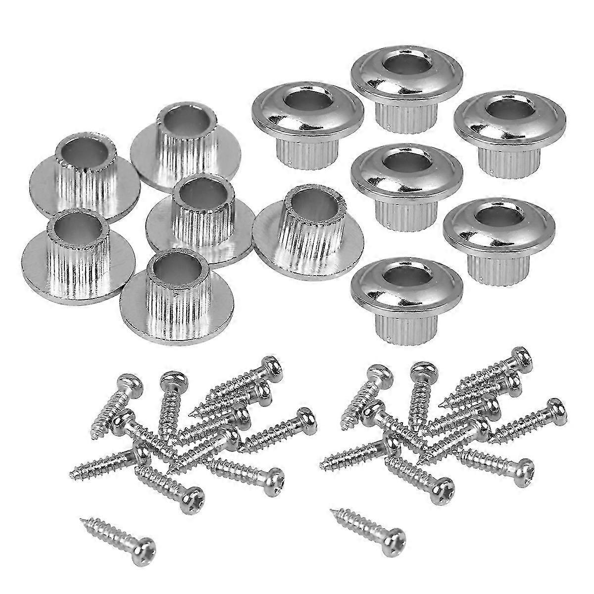 2 Sets Semiclosed Guitar Tuner Conversion Bushing Adapter Ferrules Guitar Tuner Bushings with Mounting Screws