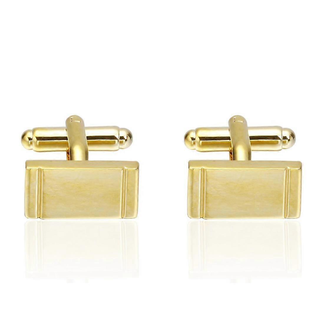 Classy Gold Cufflinks Rectangle Shape Premium Quality UK Stock Quick Dispatch Free Pouch