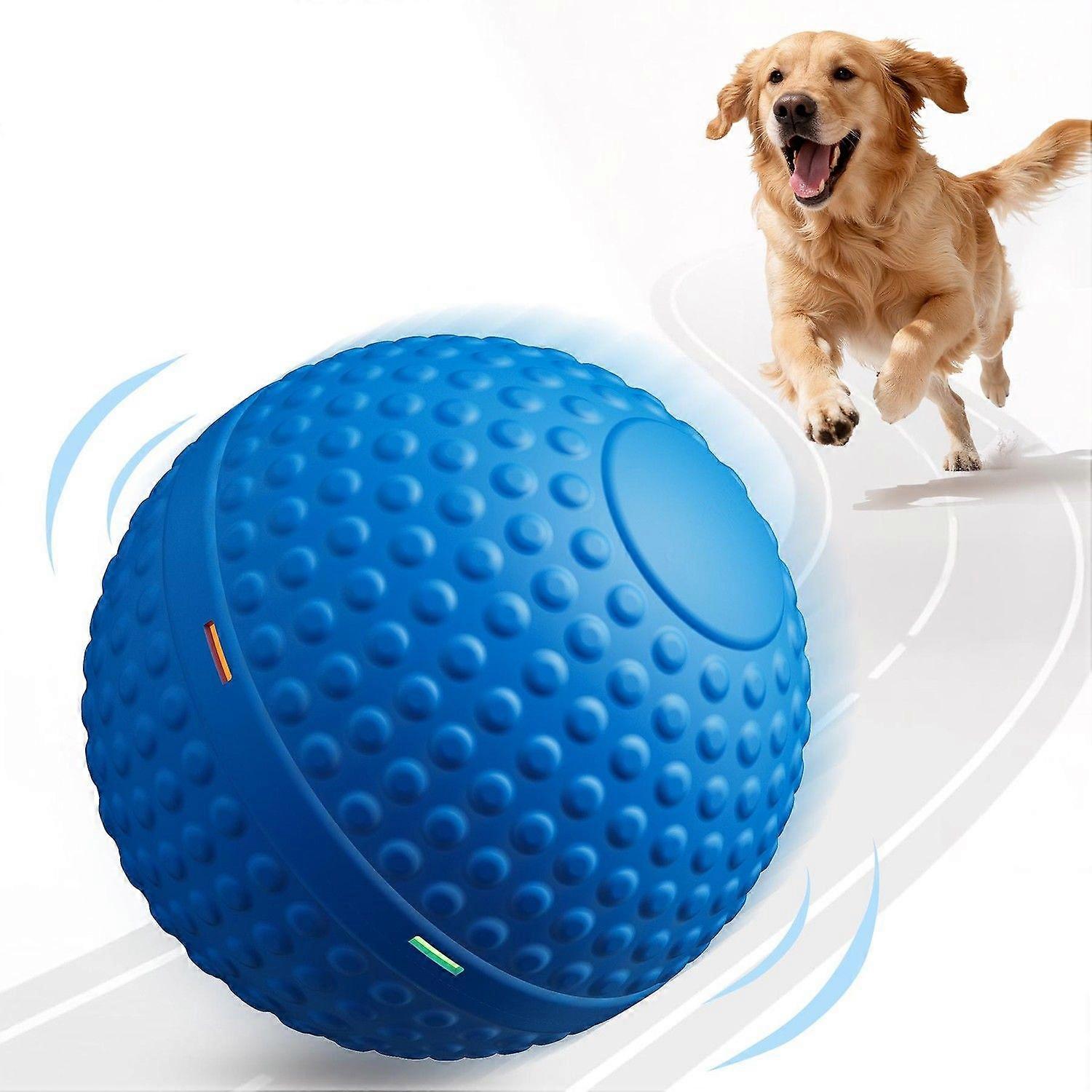 Chew Resistant Smart Interactive Dog Balls, Durable Food-Grade Rubber Material, Automatic Moving, Bouncing, Rotating Toy with Light for Medium, Large 