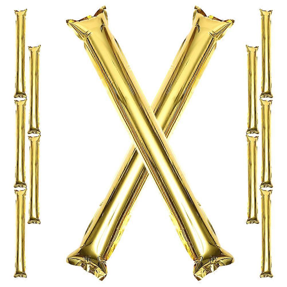 12Pcs Inflatable Cheerleading Stick Noise Maker for Sporting Events in Golden