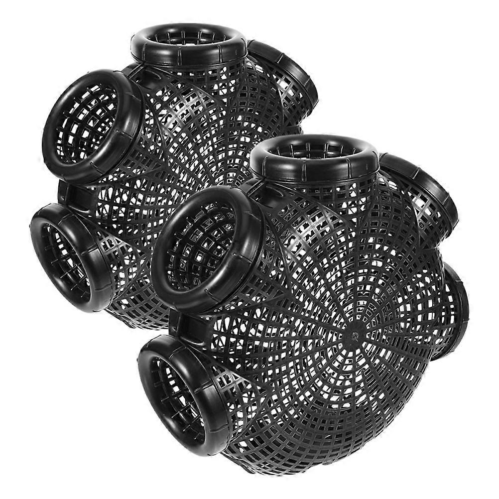 Portable Fishing Bait Cage in Black Made of PP Material for Outdoor Fishing Activities 2Pcs