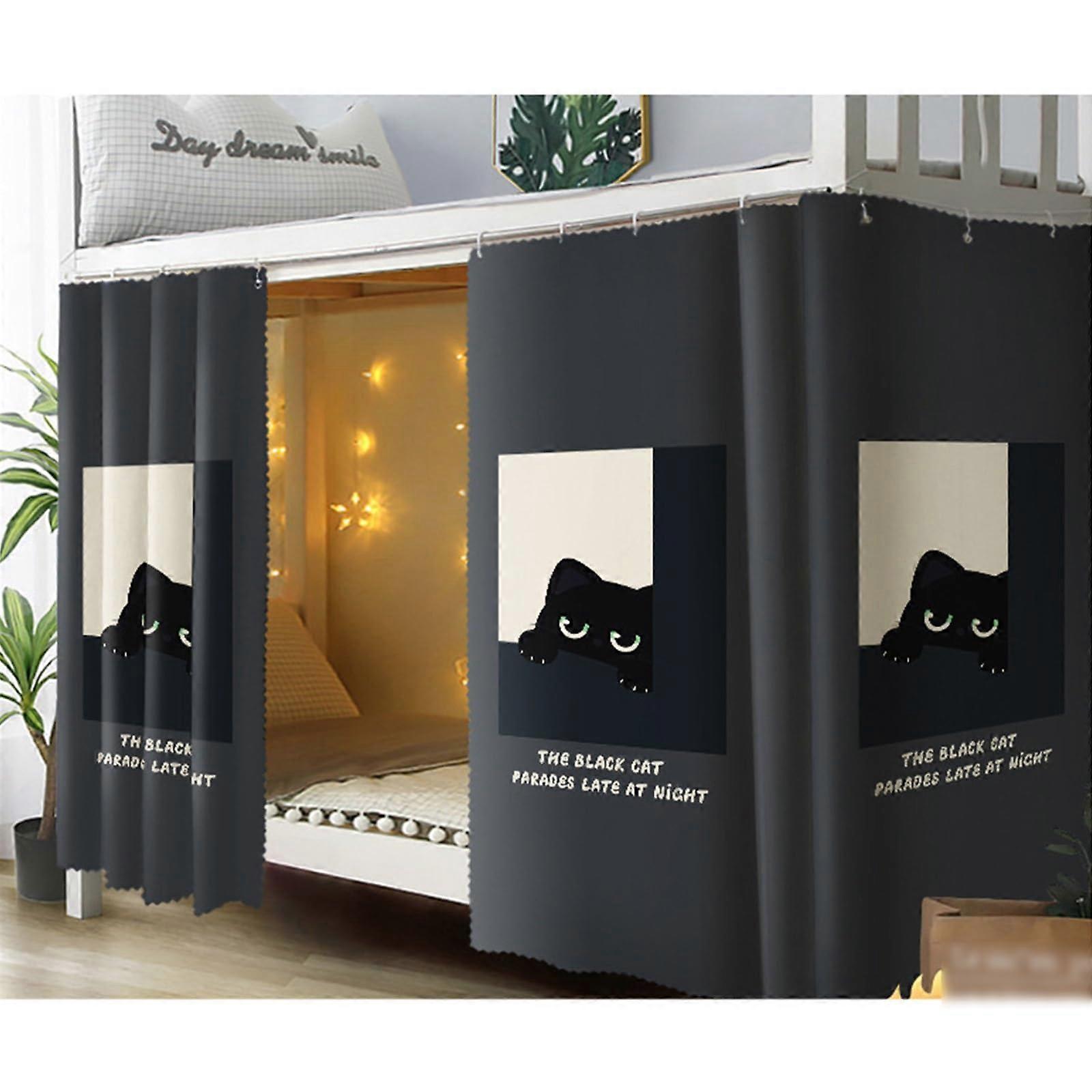 Bunk Bed Curtains Privacy Light Blocking Breathable Fabric for Dorm Bottom Bunk (2pcs, 1.15M)