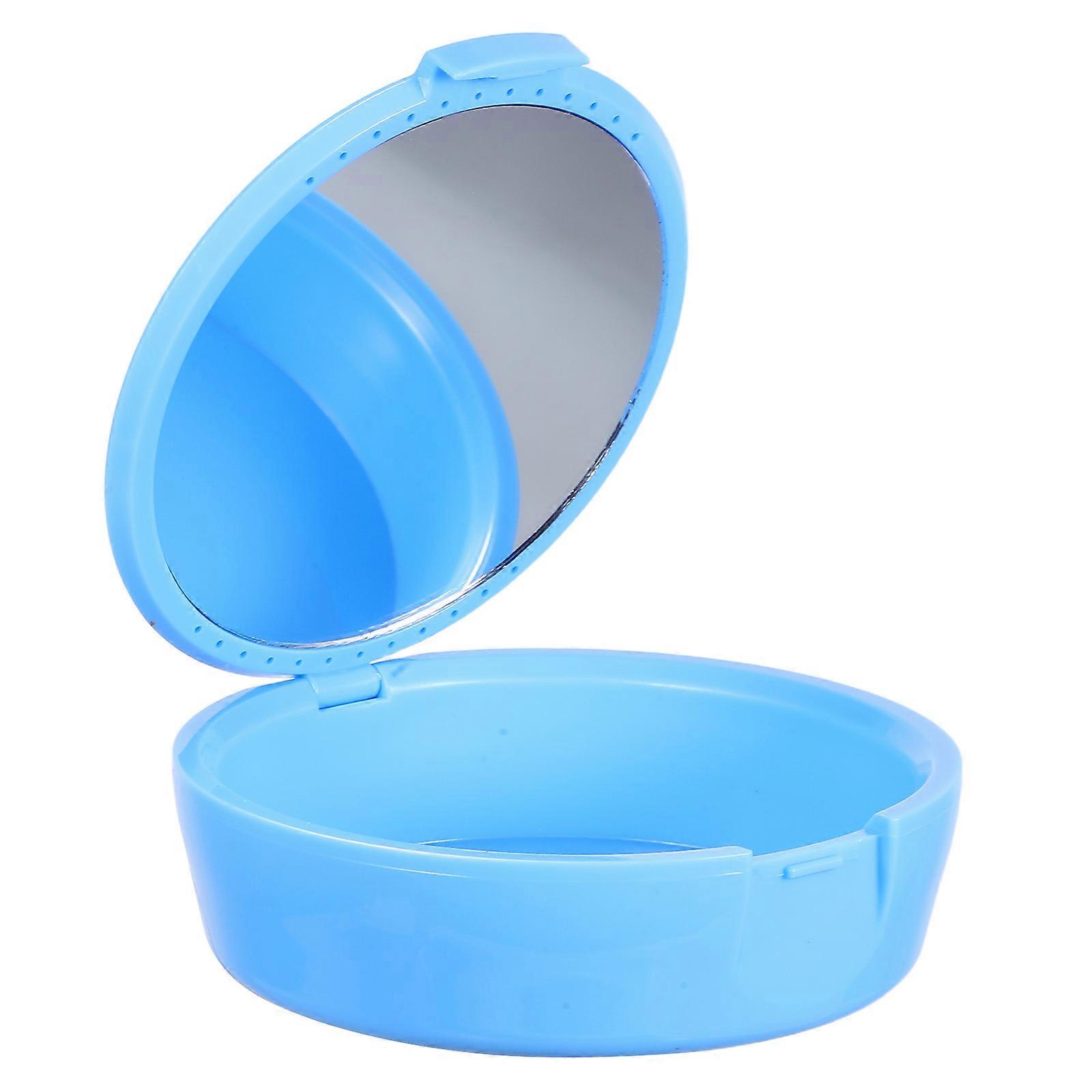 Sky-Blue Retainer Holder for Storage Use with Mirror Portable Box