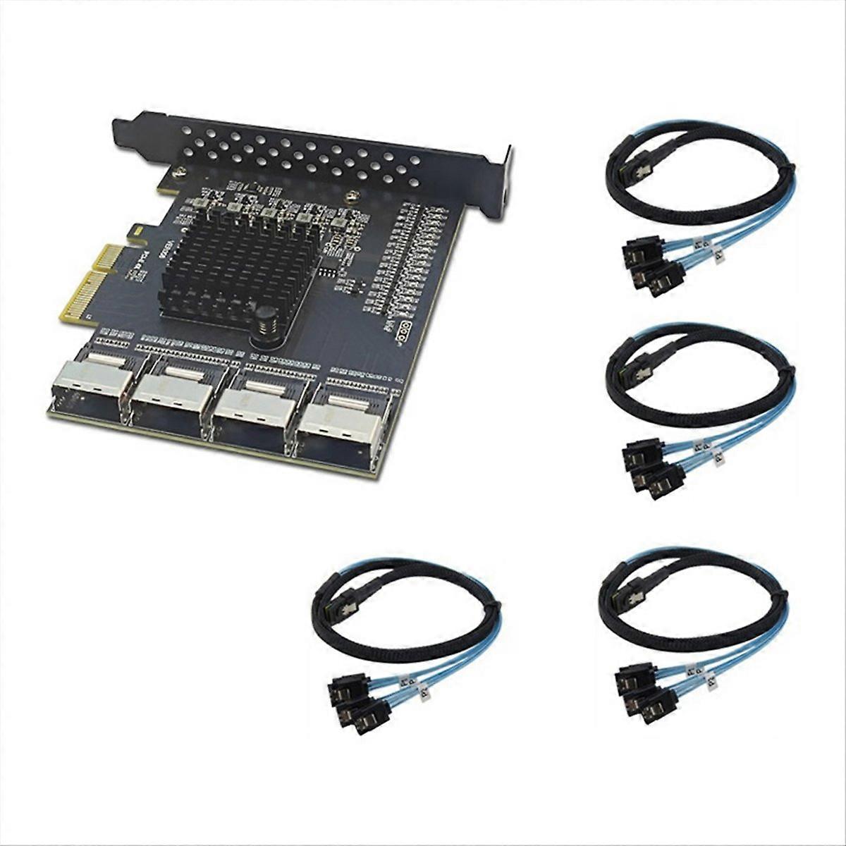 PCIe naar 4-poorts Mini SAS SFF-8087 Controller SATA 3.0 6Gbps SSD-adapter