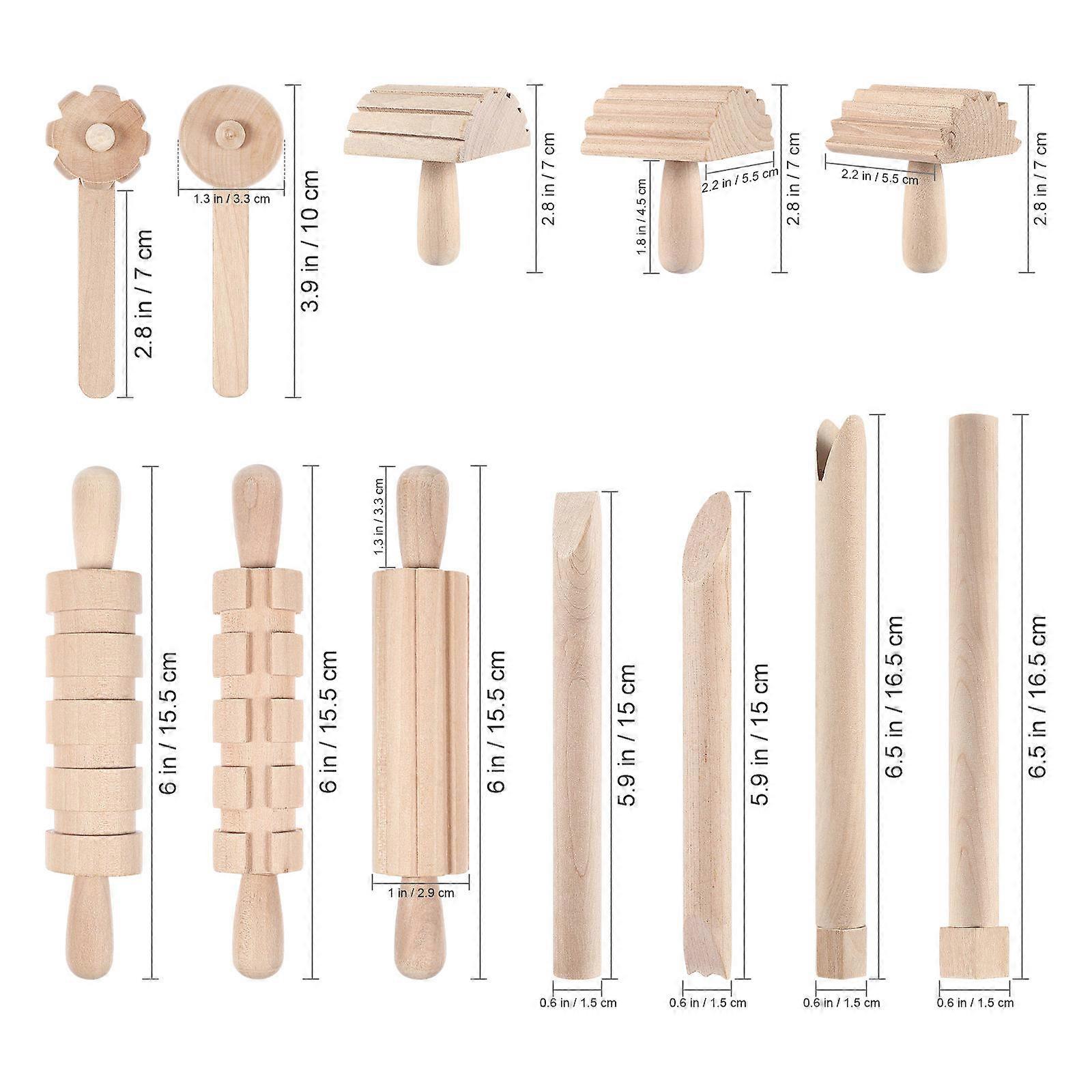 1 Set Practical Clay Plasticine Shaping Tool Wooden Color Mud Molding Tool