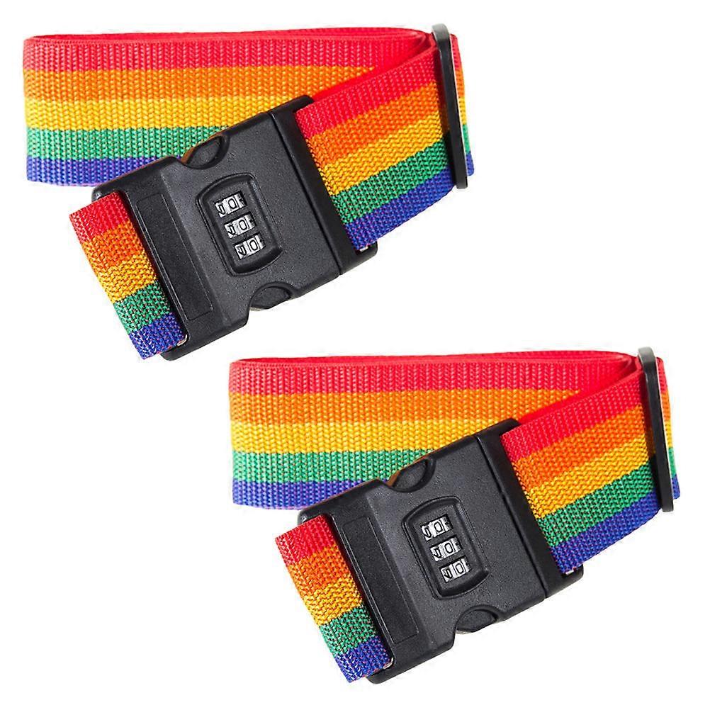 Durable Multi Color Adjustable Luggage Straps Buckle and 3Dial Lock for Binding 2 Pack 2M