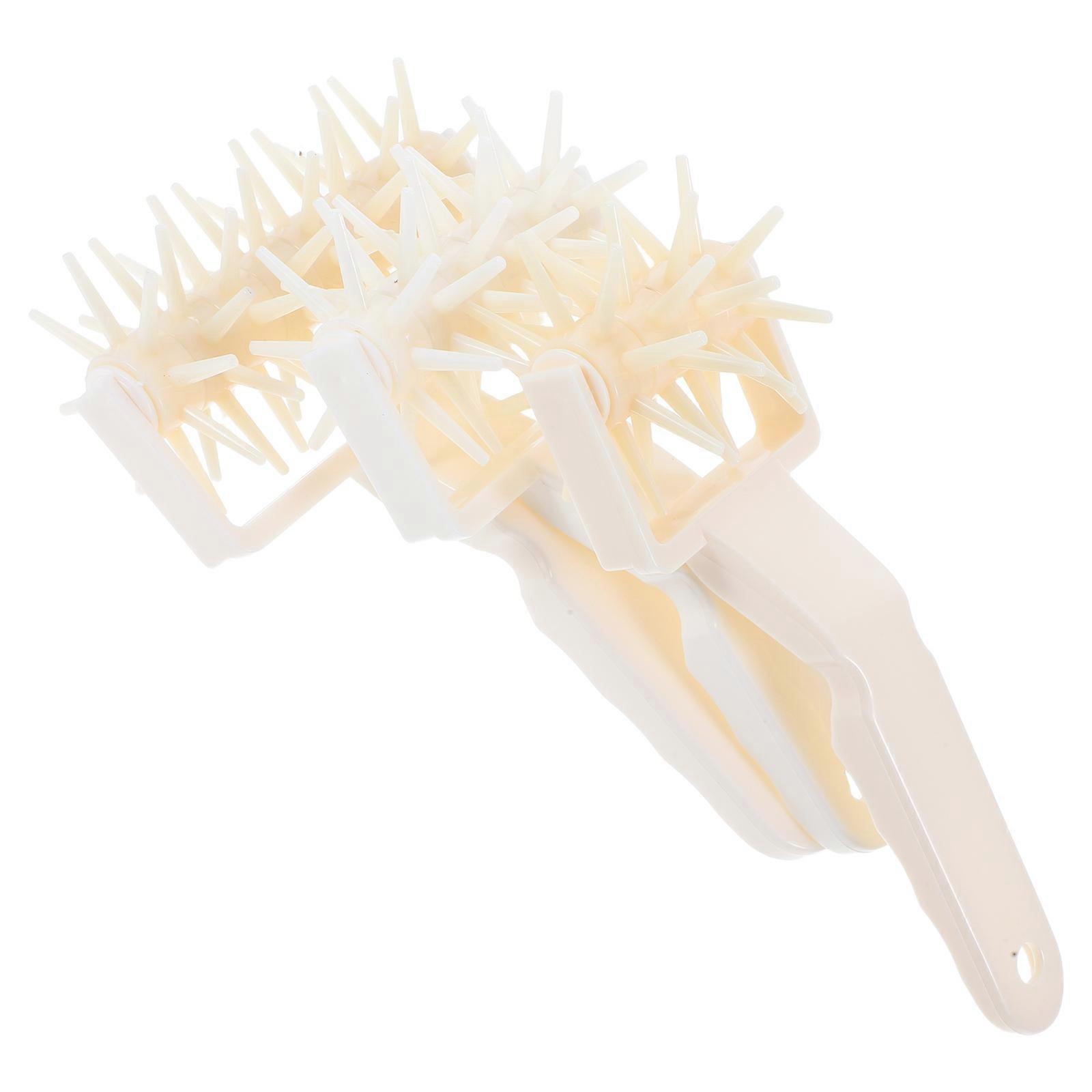 Pizza Hole Roller Dough Perforation Tool Handheld Baking Tools White Plastic 3Pcs