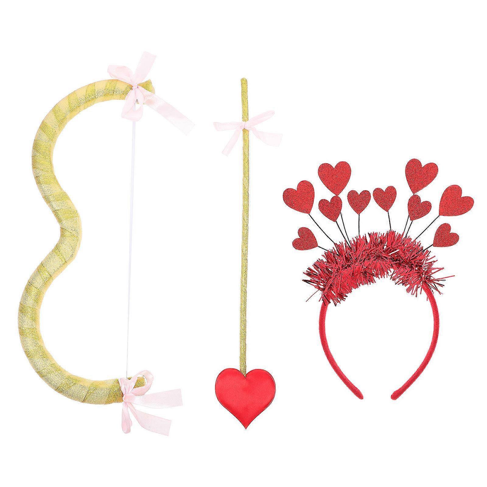 Cupid Bow Arrow Set for Costume Decor Golden Accessory 1Set