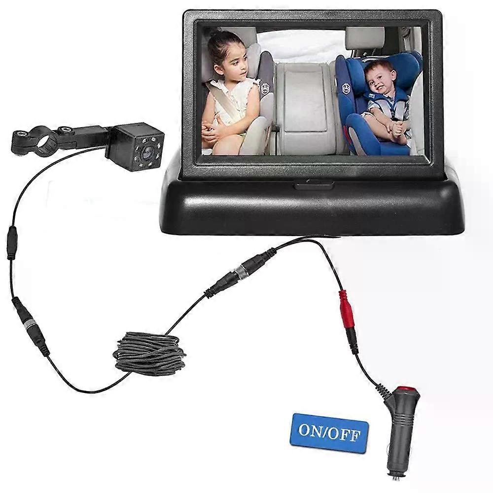 Baby 43 Inch HD Foldable Car Rear View Monitor Reversing LCD TFT Display with Night Vision Backup Rearview Camera for Vehicle