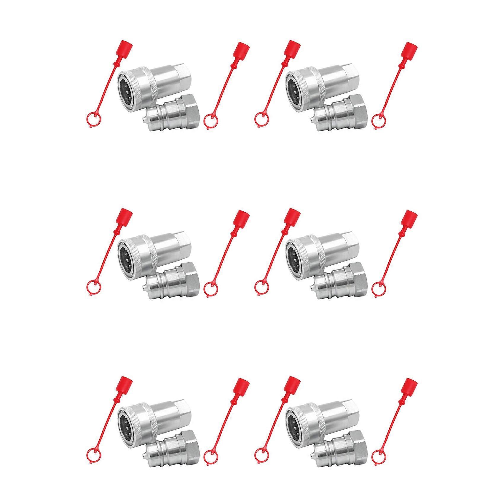 6X Quick Release Fitting ISO7241-A NPT Hydraulic Coupling Connector 1/2Inch Quick Change Interface