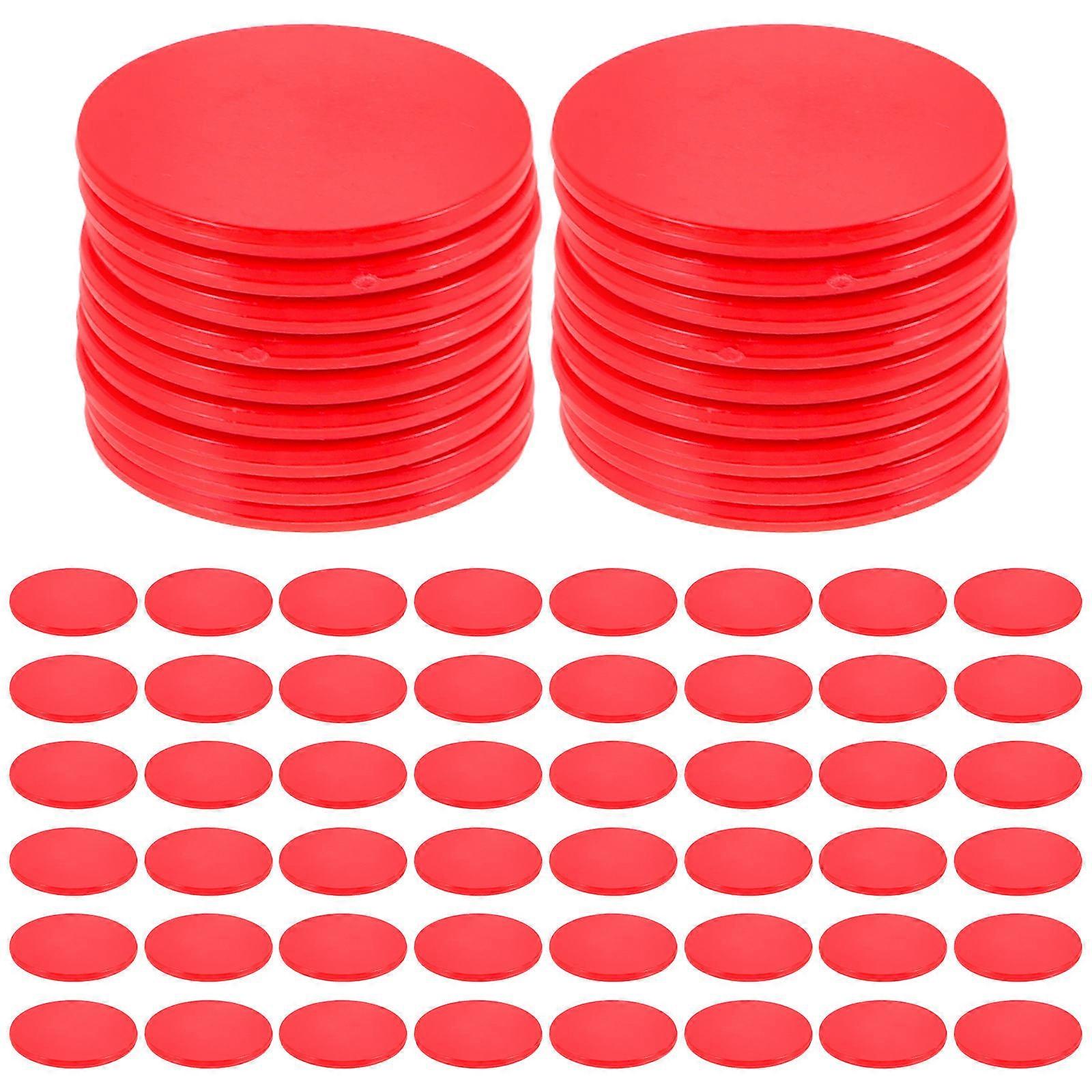 Red Game Chips Colored Chips for Counting 100Pcs Plastic Set