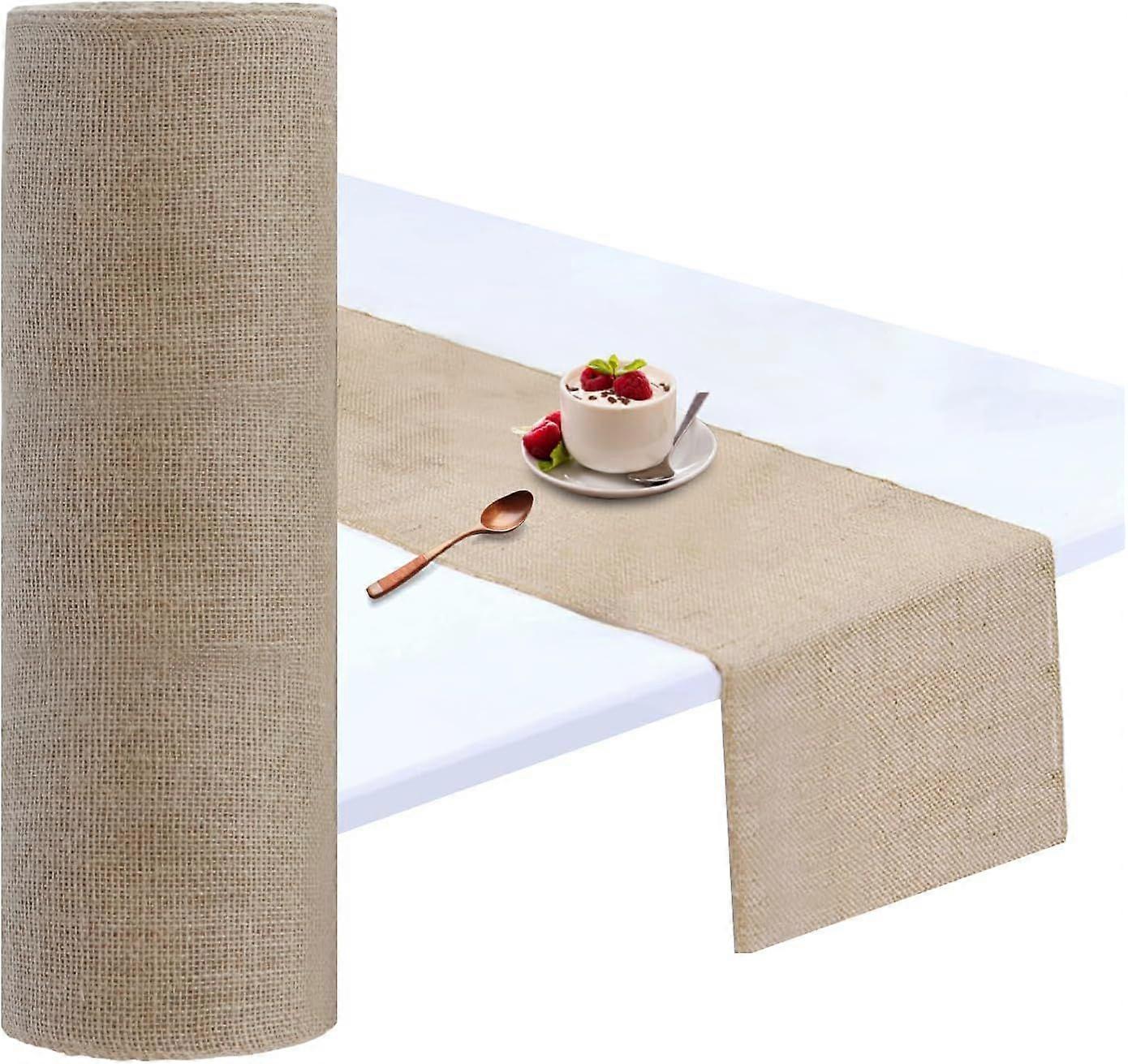 Burlap Table Runner, 12" x 120' High Density Burlap Roll for Rustic Wedding,