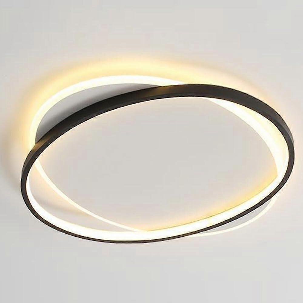 Modern Dimmable LED Ceiling Light Flush Mount Fixture with Remote, Ultra Thin 50cm Dark