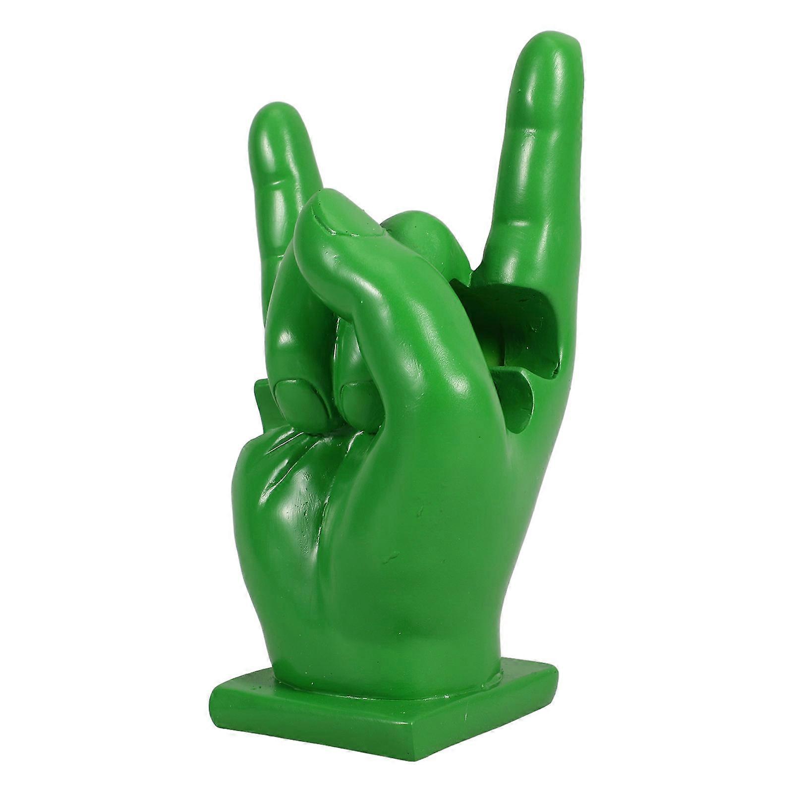 Green Drumstick Display Stand Resin Hand Gesture for Jewelry Display