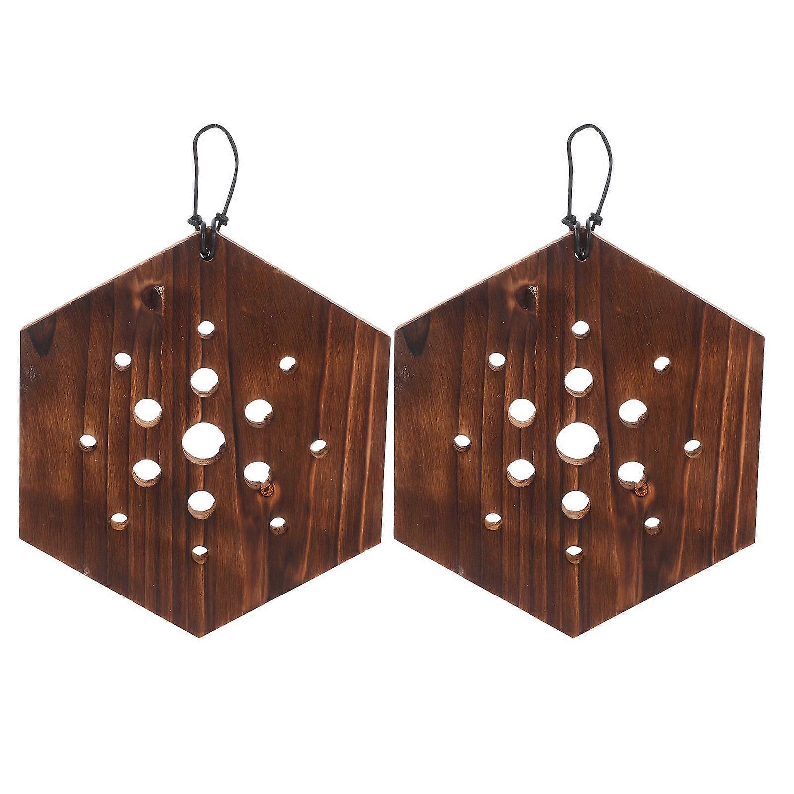 Solid Wood Fern Hanging Board Vertical Garden Panel 2Pcs Hexagon Mounting Board