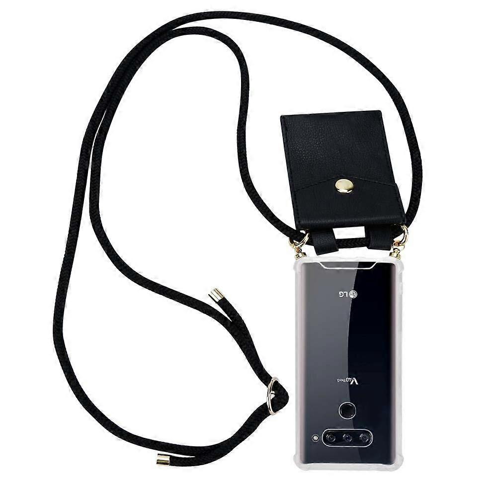 Mobile Phone Chain for LG V40 Silicone Protective Case - Cord with Golden Elements