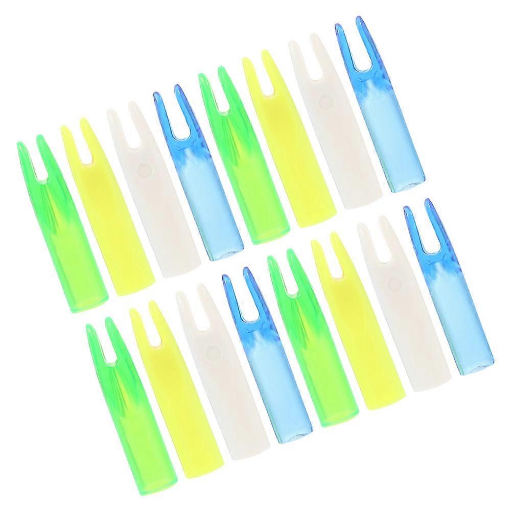 Arrow Nocks Plastic Protective Nock Tail for Archery 16Pcs Set Assorted Colors
