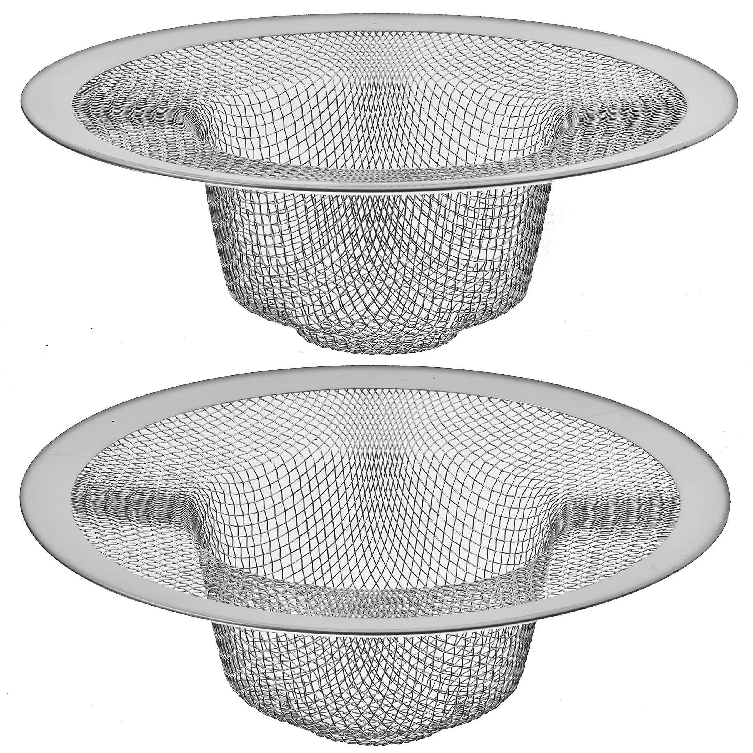 2 Pack Stainless Steel Kitchen Sink Strainer with Deep Mesh Basket for 3.5 Inch Drain Rustproof Design