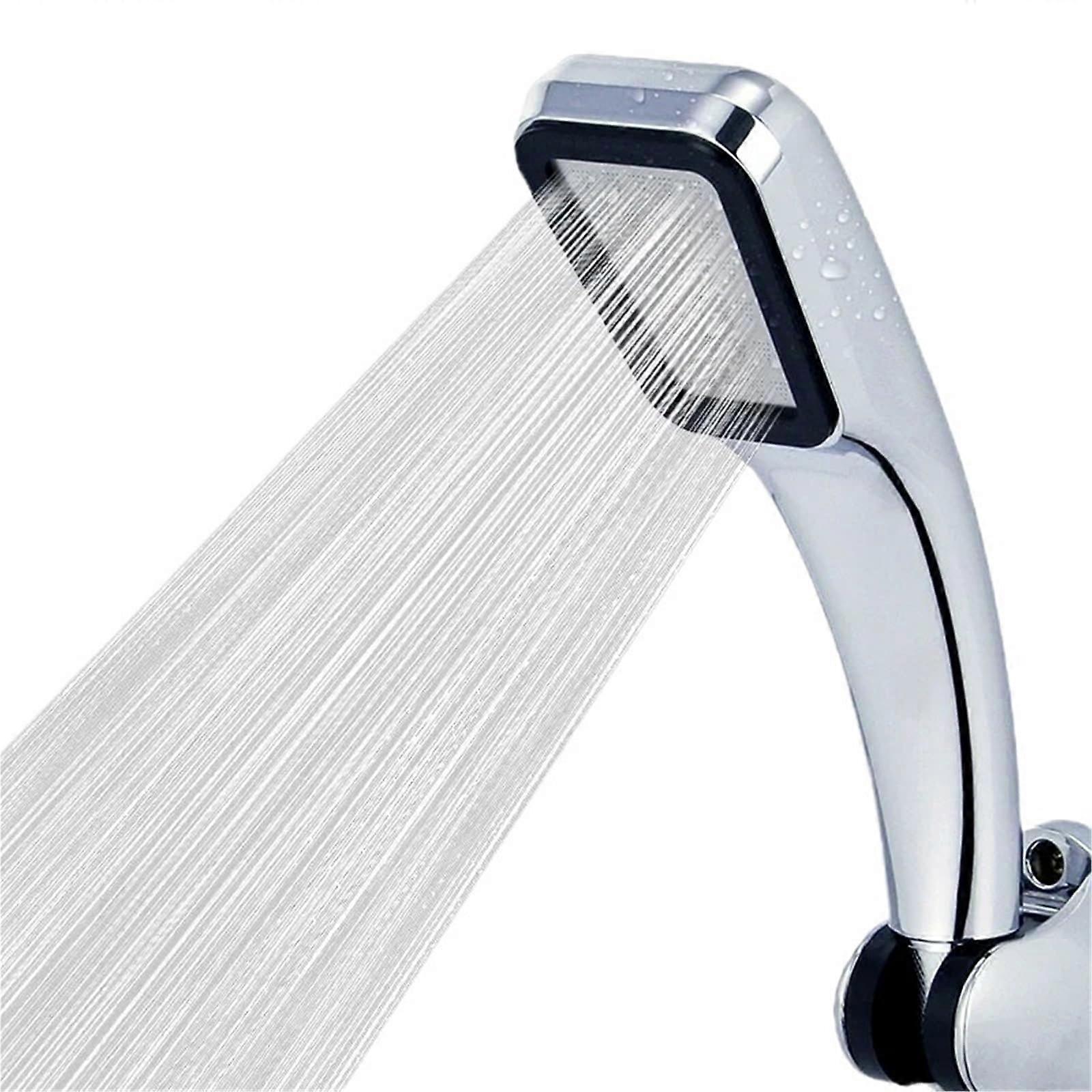 Pressure Handheld Shower Head with Water Saving Design for Low Water Pressure, Silver