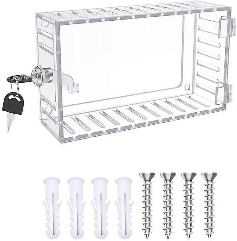 Thermostat Lock Box with 10,000 Code Security, Clear Acrylic Guard, Wall Mounted for Easy Viewing